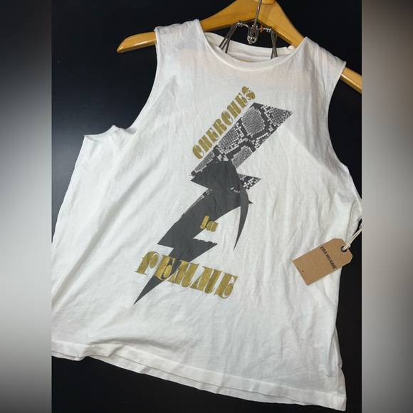 True Religion Women’s Python Bolt Boyfriend Muscle Tee Top Size Small NWT - Picture 1 of 6